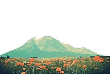 Canvas Print - PNG Collage Retro dreamy of cloud mountain outdoors nature.