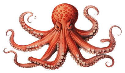 Sticker - PNG Octopus animal sea white background.