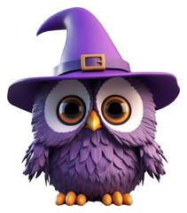 Wall Mural - PNG Purple owl witch hat