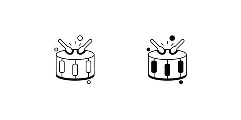 drum set icon with white background vector stock illustration