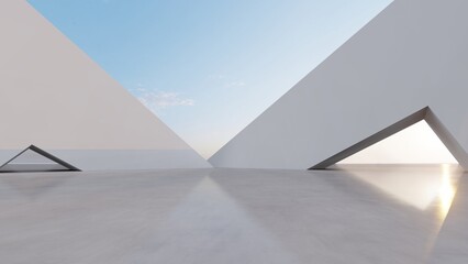 Poster - 3d render abstract architecture background building geometric shape