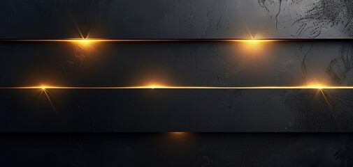 Abstract dark background with glowing gold lines.