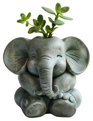 Wall Mural - PNG Adorable elephant succulent planter