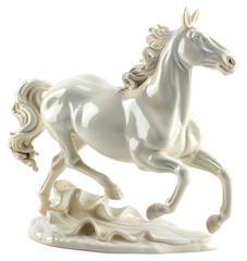 Sticker - PNG Elegant white horse figurine sculpture