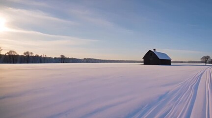 Wall Mural - winter landscape in the morning