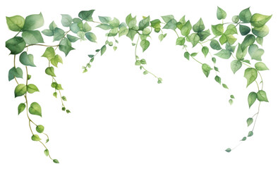 Sticker - PNG  Elegant watercolor ivy border illustration