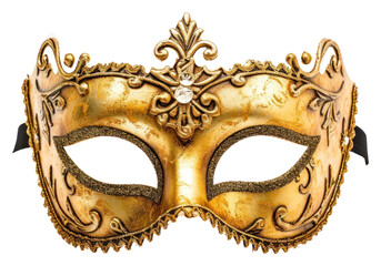 Wall Mural - PNG Golden carnival Venetian mask white background venetian mask celebration.