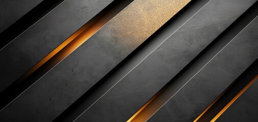 Abstract diagonal black textured lines with gold accents.