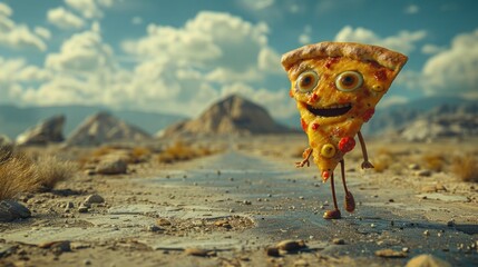 Wall Mural - Pizza on the Road