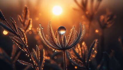 Water droplets on plants 