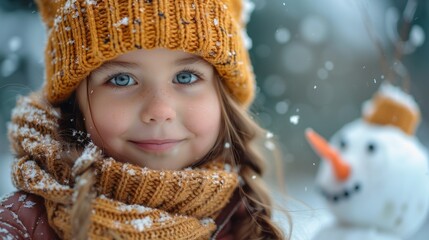 Canvas Print - Little Girl in Winter Wonderland