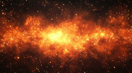 Wall Mural - ember overlay. cosmos red glowing glitter explosion in night sky background