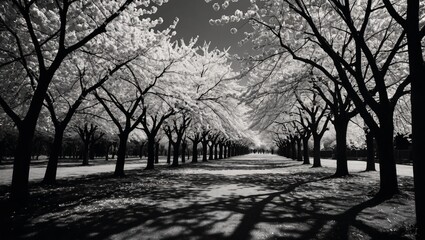  Blossoms in Noir Cherry Tree Silhouettes