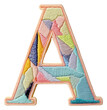 © Rawpixel.com - PNG Patch letter A pattern white background creativity.