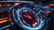 © jodoto - High-Speed Racing Dashboard with Glowing Speedometer - A dynamic view of a racing dashboard featuring a glowing speedometer, capturing the thrill and energy of high-speed motion.