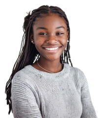 Poster - PNG  Smiling girl with braided hair