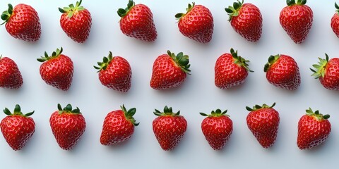 Strawberries on White Surface