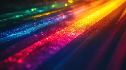 Poster - Abstract Rainbow Light Lines