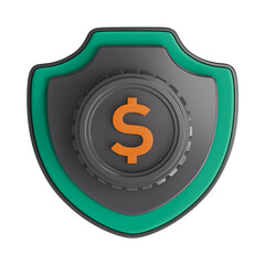 Sticker - Premium finance money security icon 3d rendering on isolated background