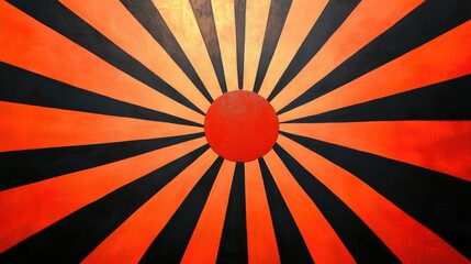 Wall Mural - Red and Black Sunburst