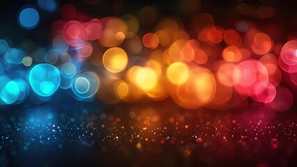 Poster - Abstract blurred holiday background with golden shiny golden bokeh circles