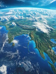 Wall Mural - Earth from Space with Clouds