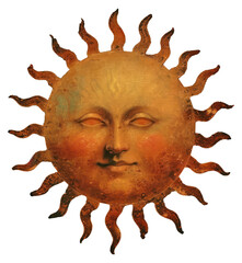 Poster - PNG Vintage sun face illustration art