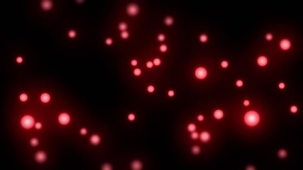 Wall Mural - red glowing floating particles.  background motion animation.