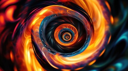 Poster - Spiral design with orange and blue