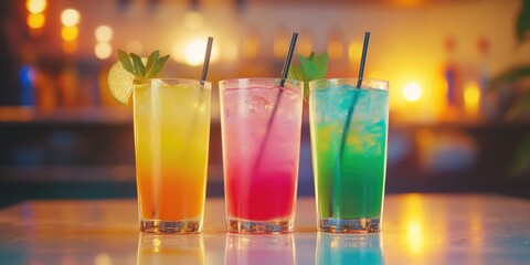 Poster - Colored Drinks on Table