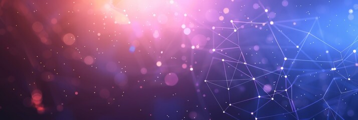 Poster - A vibrant, abstract background featuring light effects and interconnected lines, ideal for tech themes.