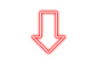 © HDESINER - Sparkle red neon arrow bouncing slide to down on transparent background. Glowing neon futuristic arrow icon