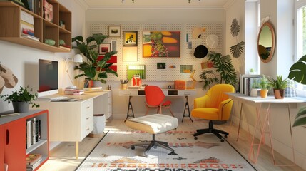 Poster - Modern Home Office Interior Design