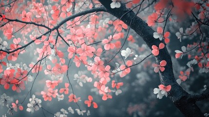 Wall Mural - Tree with Red Leaves