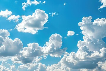 Poster - A plane flying through the blue sky with white clouds