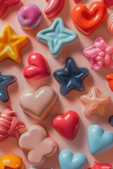 Poster - A close-up shot of variously colored sweets and treats