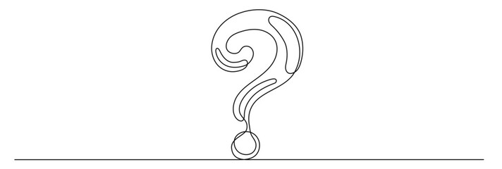 Wall Mural - One continuous editable line drawing of question vector illustration. Editable stroke