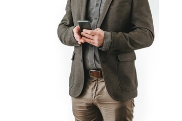 Aufkleber - A person in a business attire holds a cell phone