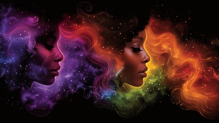 Poster - Depict a lively illustration of LGBTQ professionals in their 30s from diverse backgrounds attending a colorful LGBTQ networking event, making