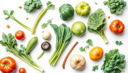 Wall Mural - Fresh Vegetables Flat Lay.