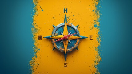 Fototapete - Design icons representing a compass, symbolizing guidance and direction in