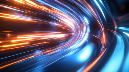 Poster - Abstract futuristic motion effect with high speed lines and twirling light that can be used as a background for banners or posters.