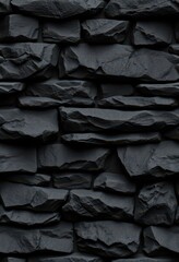 Poster - Black Stone Wall Texture.