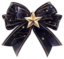 Poster - PNG  Elegant cosmic starry ribbon illustration