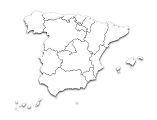 Naklejka na meble SPAIN MAP WITH ITS PROVINCES AND POLITICAL ADMINISTRATIVE DIVISIONS