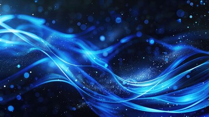 Poster - A dark blue and black background with glowing lights