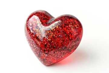 Aufkleber - A small red heart shaped object placed on a white surface, perfect for love or Valentine's Day related uses