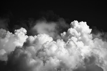 Poster - A black and white photo of clouds in the sky, suitable for use in editorial or creative projects