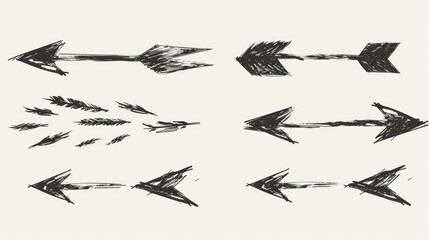 Poster - A set of arrows drawn in ink on a white background