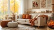 © Khmel - Cozy autumn living room with seasonal decor